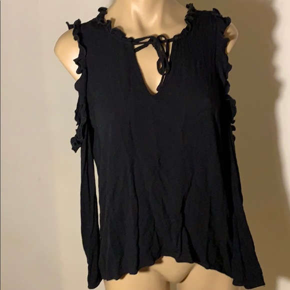 Cold Shoulder Ruffle Top - Picture 1 of 3